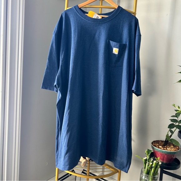 Carhartt Men's Deep Ocean Bog/Tall loose fit heavyweight Short Sleeve Tee 4XL - Picture 5 of 5